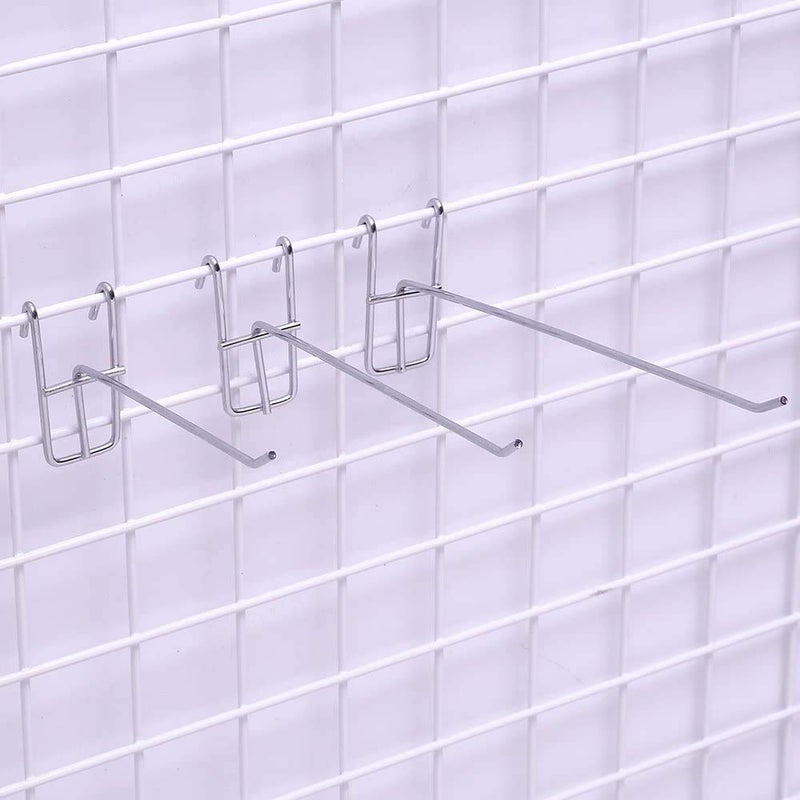 Sourcemall Stainless Steel Grid Wall Bracket Peg Board Display Hook for Panel for Supermarket 4 inch 30pack - Image 5